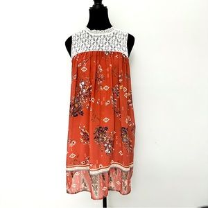 Xhilaration Sleeveless Lace and Floral Dress